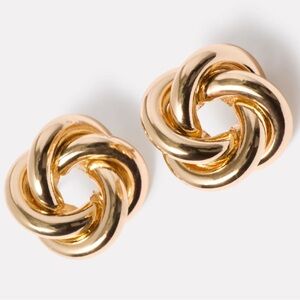Gold Knot Stud Earrings